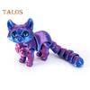 3D Printed Cat Figurine Movable Joints Cat Figure Articulated Animal Model Toy Home Office Bookshelf Desktop Decoration Ornament