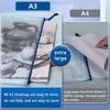 Borsa Portfolio Artistico A3 Extra Large - PVC Impermeabile, Cerniera a Griglia Colorata, Alta Capacità per Opere d'Arte e Documenti, per Ritorno a Scuola