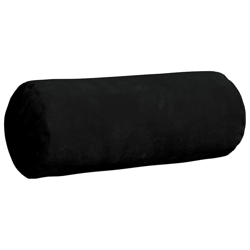 Bolster Cushions 2 pcs Black Ø 15 x 40 cm Microfiber Fabric