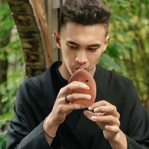 TOYANDONA Ceramic Ocarina, 8-Hole, G Key, for Beginners, Folk Instrument, for Performance