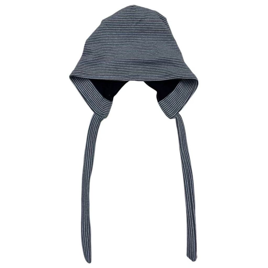 

Casual Cotton Stripe Unisex Knit Cap With Warmth And Foldable Design For Autumn сірий колір