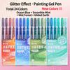 LANGUO 72/24/16 Colors Glitter Effects Gel Pen 1.0mm Large Capacity Students Writing Pen Painting Drawing Coloring Art Markers