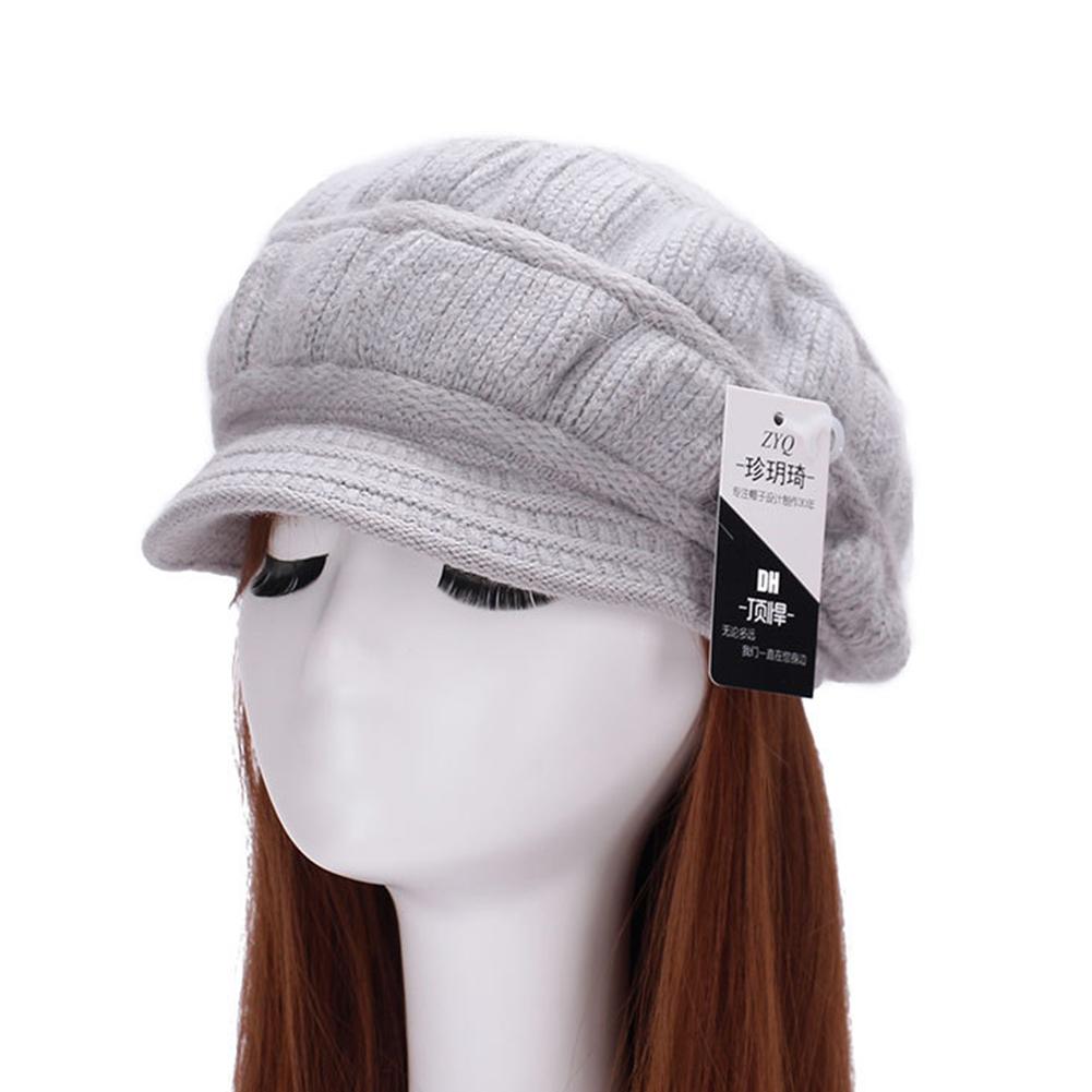 Knitted Woolen Cap Women Ladies Beret Winter Warm Baggy Beanie Crochet Hat Ski Cap