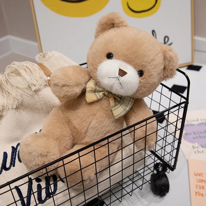 Cartoon Bow Tie Bear Plush Toys Soft Sleep Appease Pillow Animal Bear Stuffed Baby Doll Classic Kids Birthday Christmas Gifts