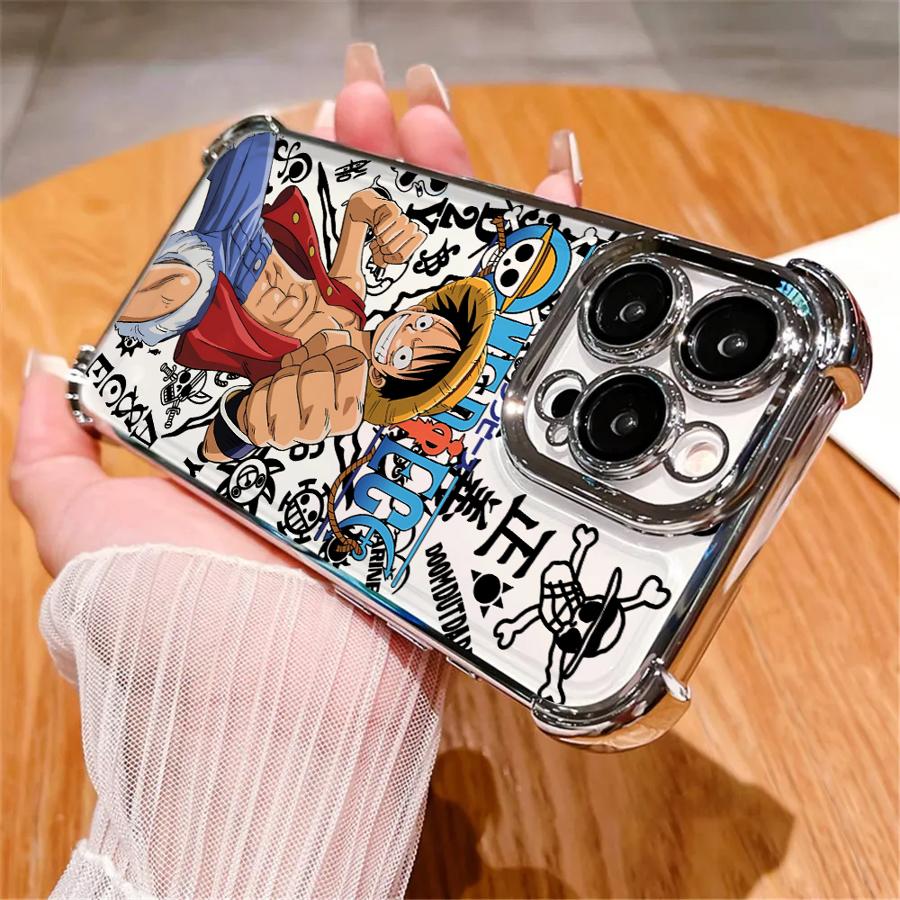 One Piece Luffy Cute Case for Apple iPhone 13 12 11 Pro Max 17 Air 16 15 14 Plus 16e Clear Cover