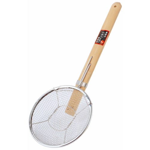 PRO SERIES Commercial Bamboo-Handled Soba Fryer, Horizontal Pattern (A), 18cm