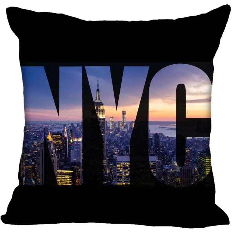 Individuelle New York City Quadratische Kissenhülle Individuelle Reißverschluss-Kissenbezughülle 45X45cm(Eine Seite)