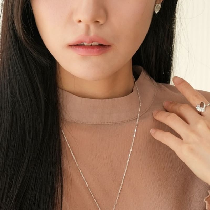 BELLOOGGI Frill heart necklace (50cm)