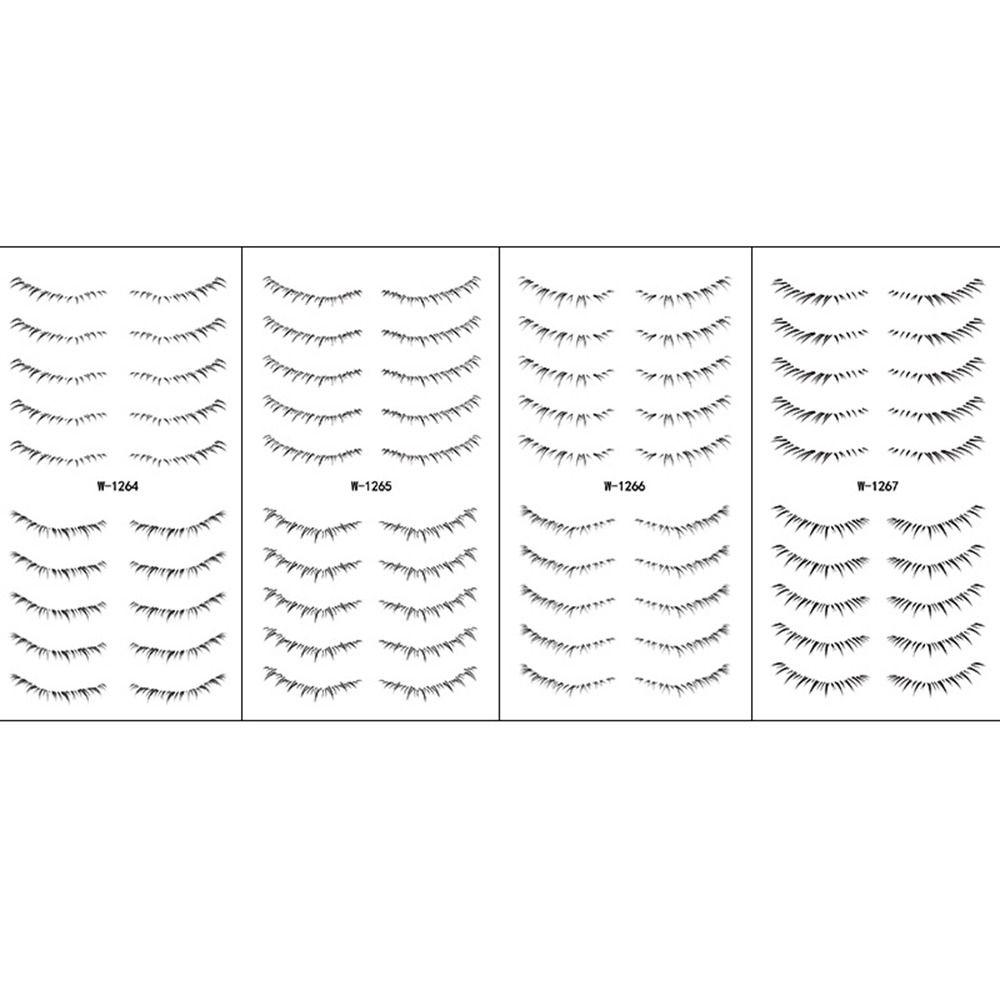 8/10Pairs Multi-Style Lower Eyelash Tattoo Stickers 3D Simulation False Eyelashes Stickers Quick Waterproof