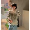 Fashion Striped Loose Women's Sweaters, Spring and Autumn Women's Knitwear Design Sense Niche Tops 6439#