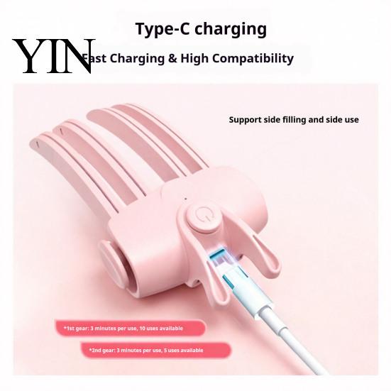 Rechargeable Hair Clip Electric Heated Volume Clip, 2 Heat Settings Volumizing Root Lift Tool Comb for Thin Hair, Fluffy Bangs, USB Cordless