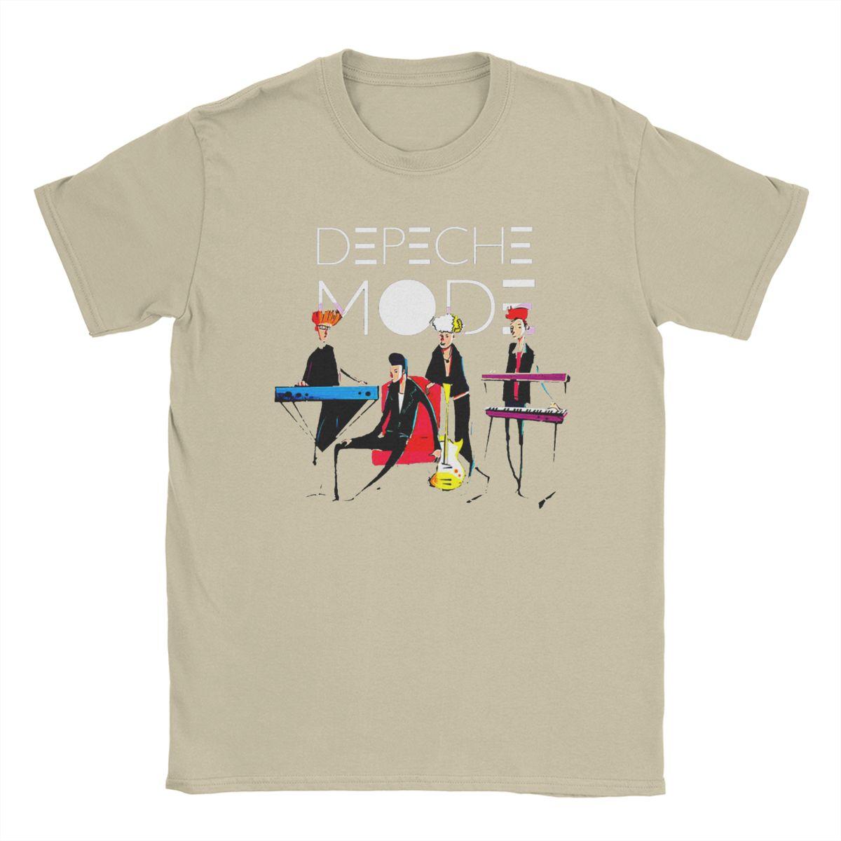The best product for you Creative Depeches Cool Modieus T-shirt voor Heren Ronde Hals 100% Katoen T-shirt Korte Mouw T-shirt Verjaardagscadeau Tops S kaki