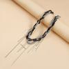 Fashion Trend Accessories Irregular Hand-Beaded Love Fringe Serpentine Pendant Mix Necklace Stainless Steel Jewelry