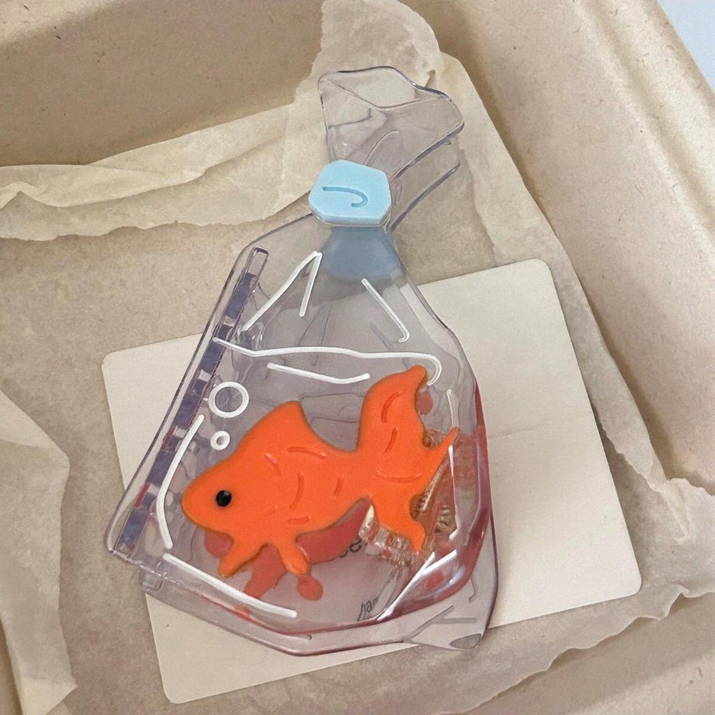 1pc Summer New Splicing Creative Personality Small Goldfish Acetate Hairpin Bag Design Shark Clip Hairpin Ponytail Hair Accessor