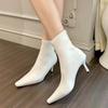 Fashion Eilyken High Quality Soft PU Leather Ankle Boots Women Street Style Pointed Toe Thin Low Heels Shoes Short Botines