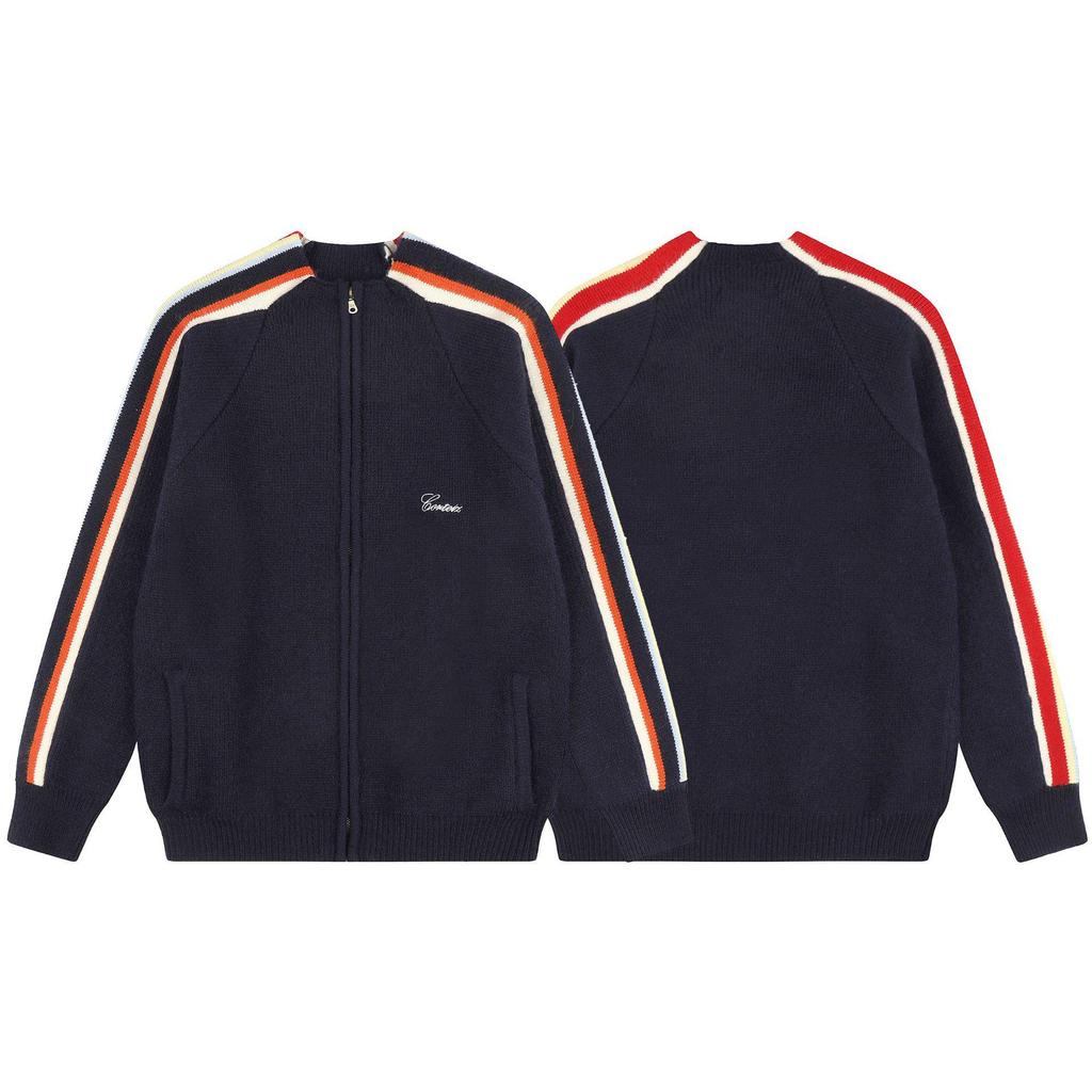 Cardigan Corteiz Tendência de Lã com Zíper - Jaqueta Unissex Hip Hop Streetwear Retrô Americano