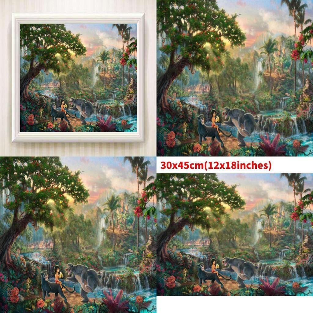 Modern Decorative Mermaid Princess Canvas Painting Cartoon/animation Style Colorful Flower Pattern Framed Spray Painted