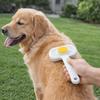 One Button Automatic Pet Hair Remover Fine-toothed Stainless Steel Pet Grooming Brush Comfort Grip Cat Massage Comb