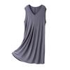 Women's Plus Size Sleeveless Long Solid Color Dress for Spring and Summer - Perfect for Home and Outer Wear