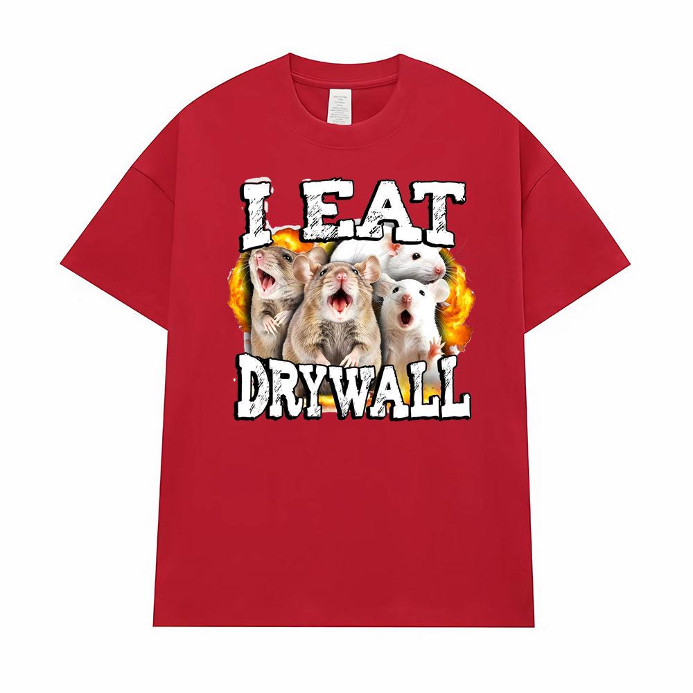 Funny Meme I Eat Drywall Cursed Mouse Graphic T-shirt Men Women High Quality Comfort T Shirt Fashion Classic Streetwear T Shirts