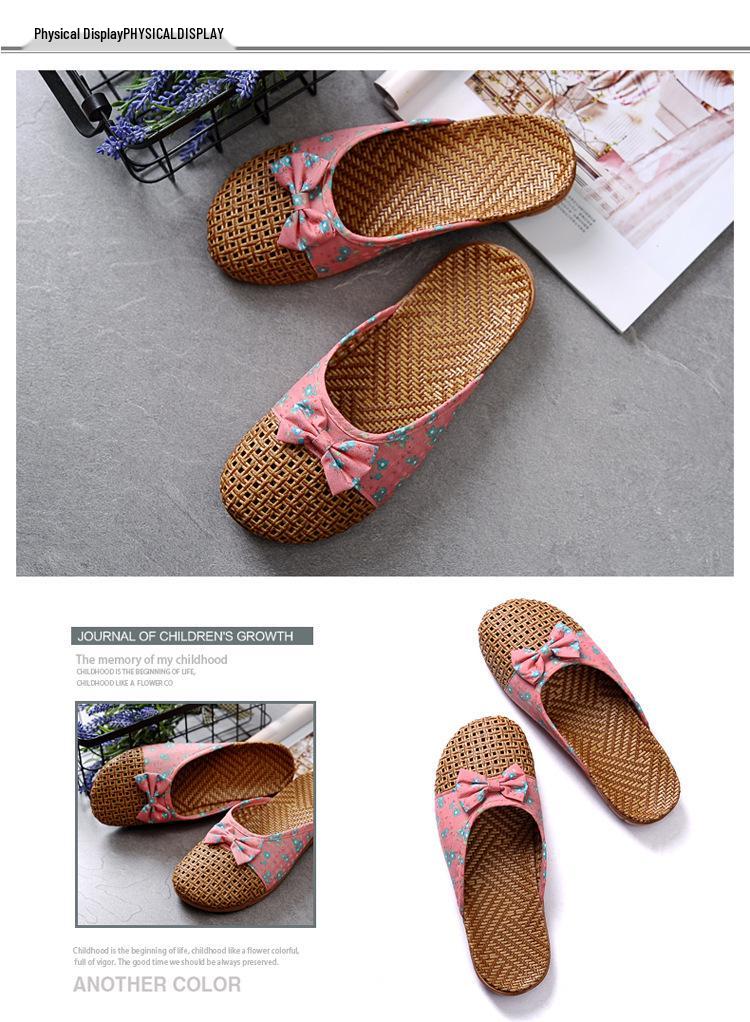 Unisex Summer Indoor Non-Slip Linen Slippers