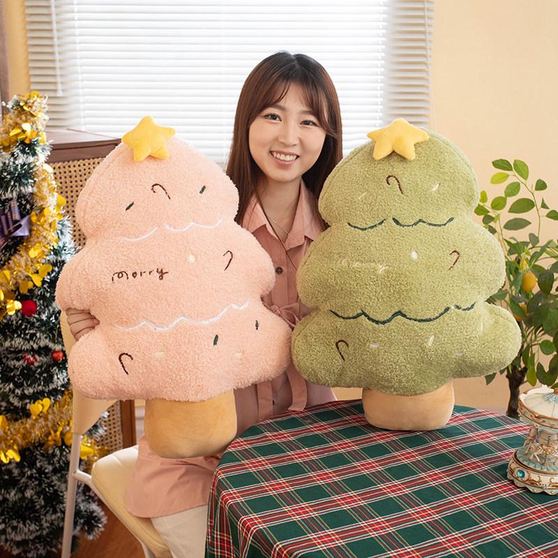 Kawaii Cartoon High Quality With Expression Christmas Tree Plush Doll Pillow Holiday Decor For Boys And Girls Christmas Gifts