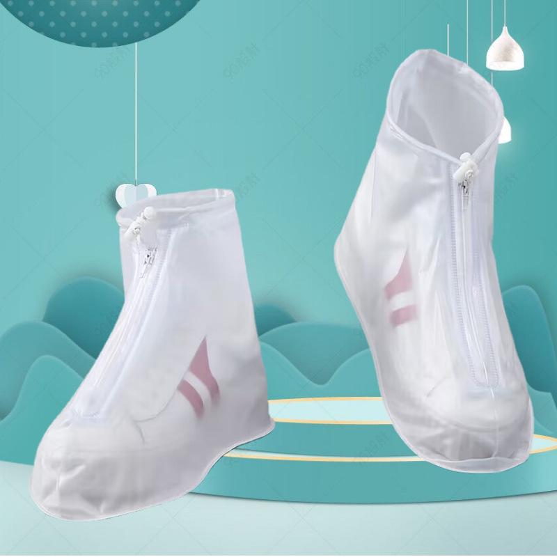 Wasserdichte, rutschfeste Regenschuhüberzieher mit Reißverschluss bis zur mittleren Wade - Verdickt, abriebfest, Erwachsenen-PVC-Schutz