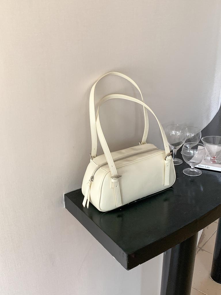 Baguette-Tasche hochwertig neu vielseitig tragbar Umhängetasche schlichtes Leder Nische Achseltasche Damen