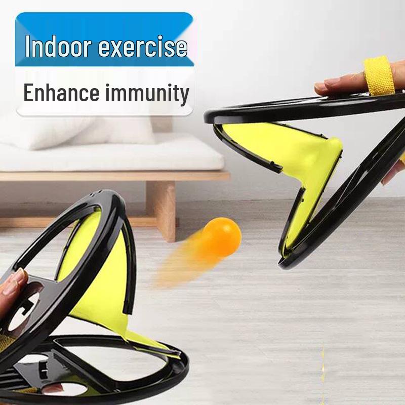 

Ручной сенсорный мяч для взаимодействия родителей и детей: Игрушка для настольного тенниса «Брось и поймай» для двух игроков 19.5cm чёрный