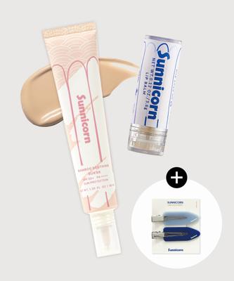 Sunnicorn [free Hairpin] Sunnycon Quick Makeup Duo  Sunbibi   Lip Balm 