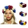 European and American Fashion Rainbow Simulation Rose Flower Headband Bridal Holiday Party Dress Up Wreath Headgear