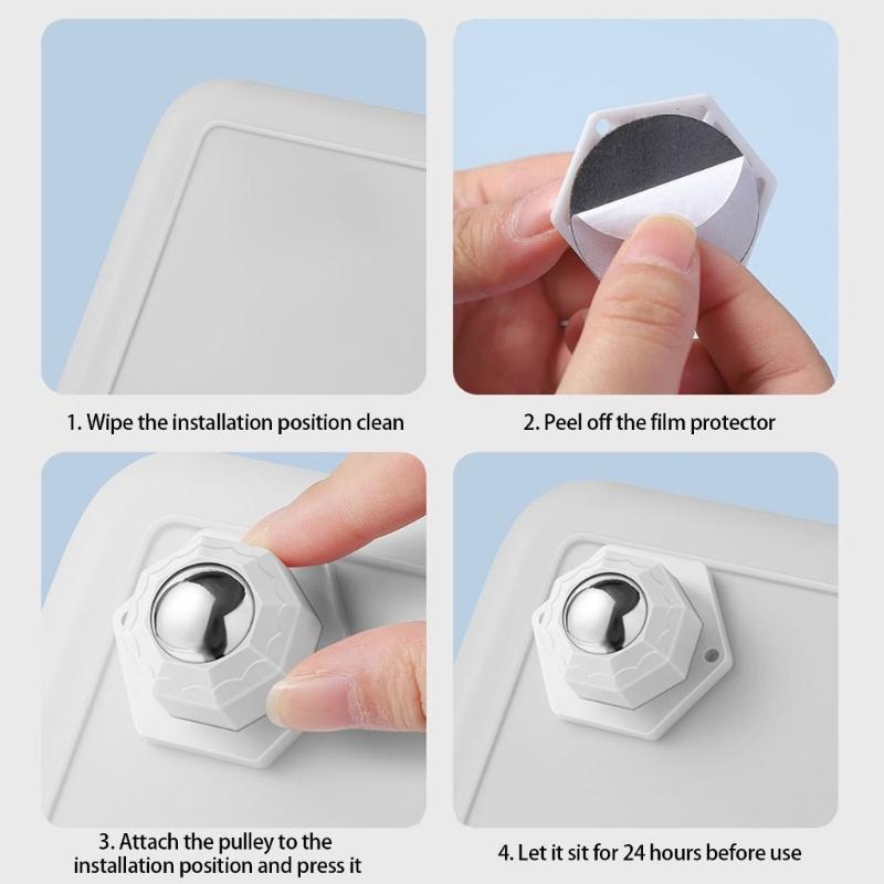 Pack of 8 Portable Sturdy Round Castors Adhesive Furniture Wheel Convenient for Easy Movement and Smooth Rolling