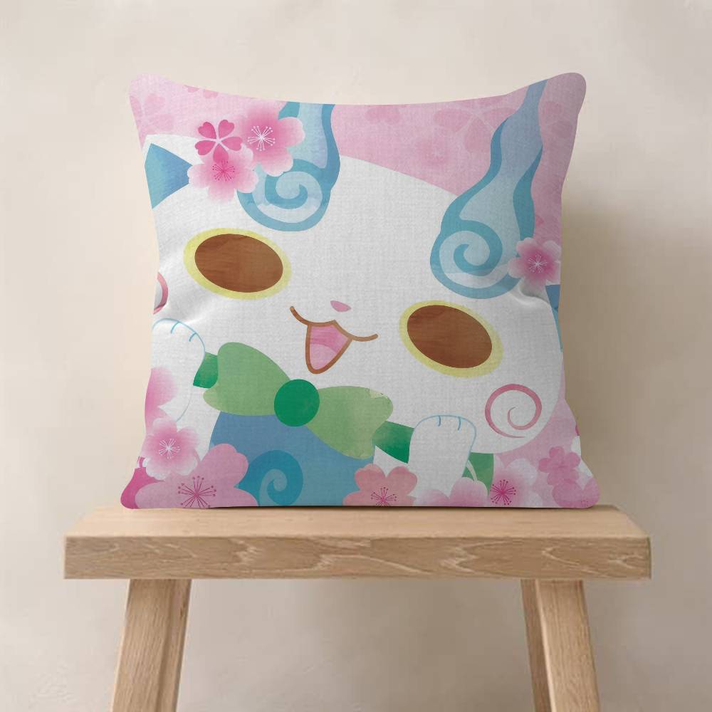 Anime Yokai Cute Watch   Maple Design Cushion Cover Happy Autumn Harvest decor Holiday Decorati Pillow Cover