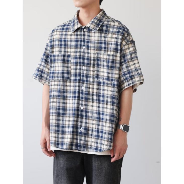 College Style Ins Shirt Jacket Autumn Korean Version Plus Size Chubby Sister Loose Slimming Plaid Long Sleeved Shirt