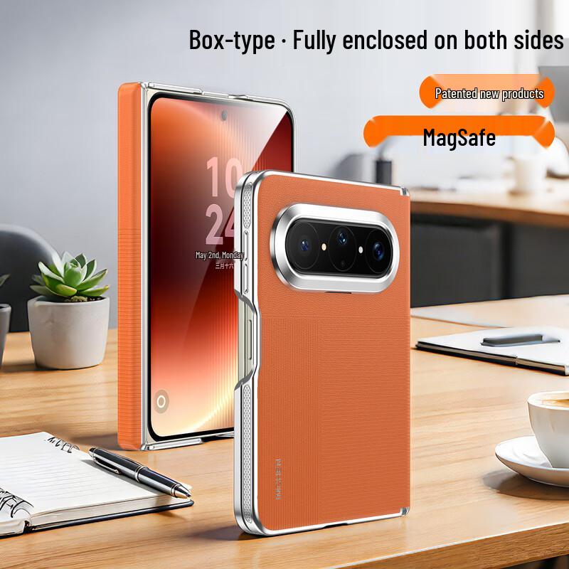 IM-CHEN Embossed Full Frame Foldable Phone Case for Huawei Pura X Max Huawei Pura X Max / Collector s Edition