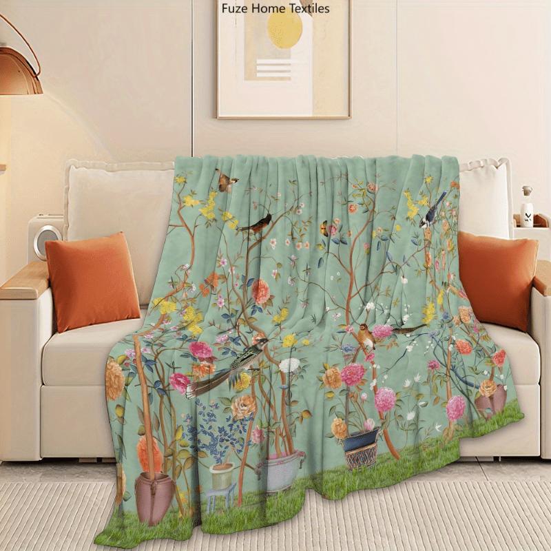 

Personalized Garden Blanket Name Floral Art Soft Fleece Throw Gift Home Decor Nature Theme 75x100cm