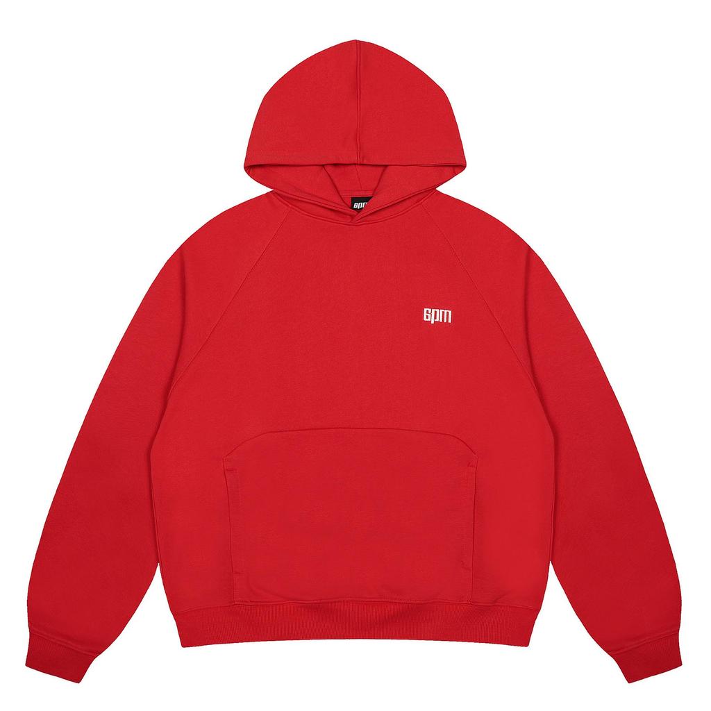 Trendige 6PM schwere Baumwoll-Reißverschlussjacke: Lockerer Schnitt, Streetwear-Stil mit aufgesetzter Stickerei.