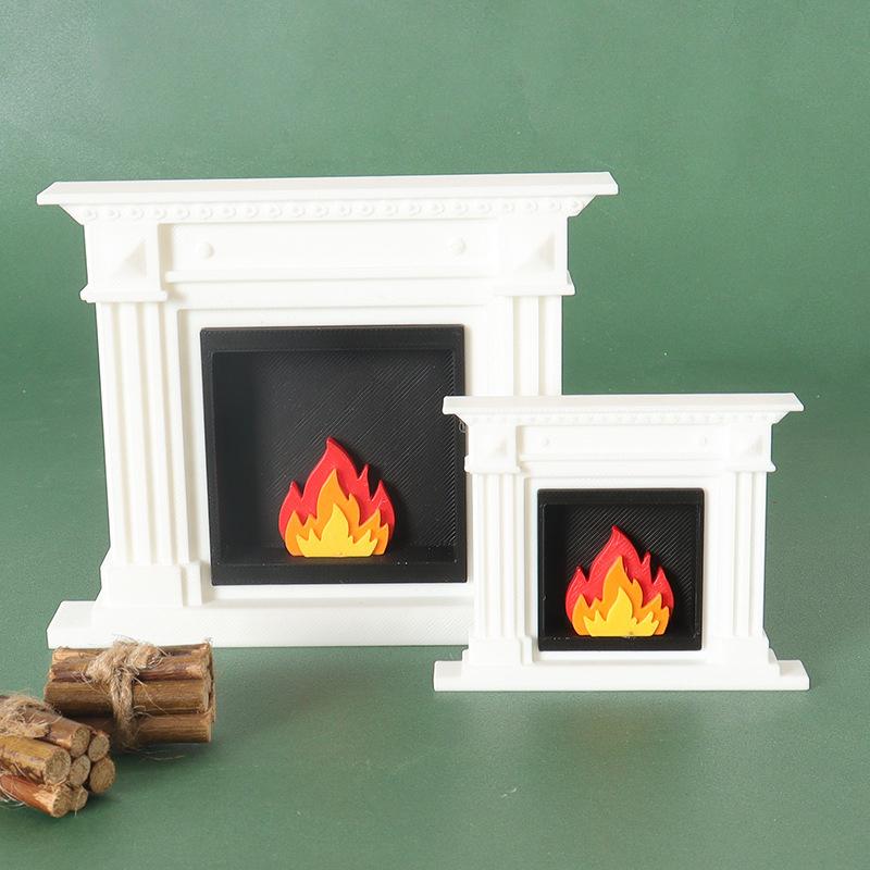 1/12 Dollhouse Heater Fireplace Mini Model for Living Room, Xmas Scene Adornment; Doll House Trimmings