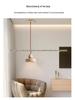 Retro Wabi-Sabi Yellow Travertine Pendant Light - Small Bedside Lamp for B&B or Bar, Solid Wood Round Ball Design