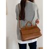 Damen Retro Umhängetasche für den Arbeitsweg, Tragbare Umhängetasche mit Textur und großem Fassungsvermögen