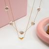 Youthway Elegant Imitation Pearl Heart Pendant Necklace For Women 2 Pcs/Set  Gold Plated Stainless Steel Necklace Girls Gift