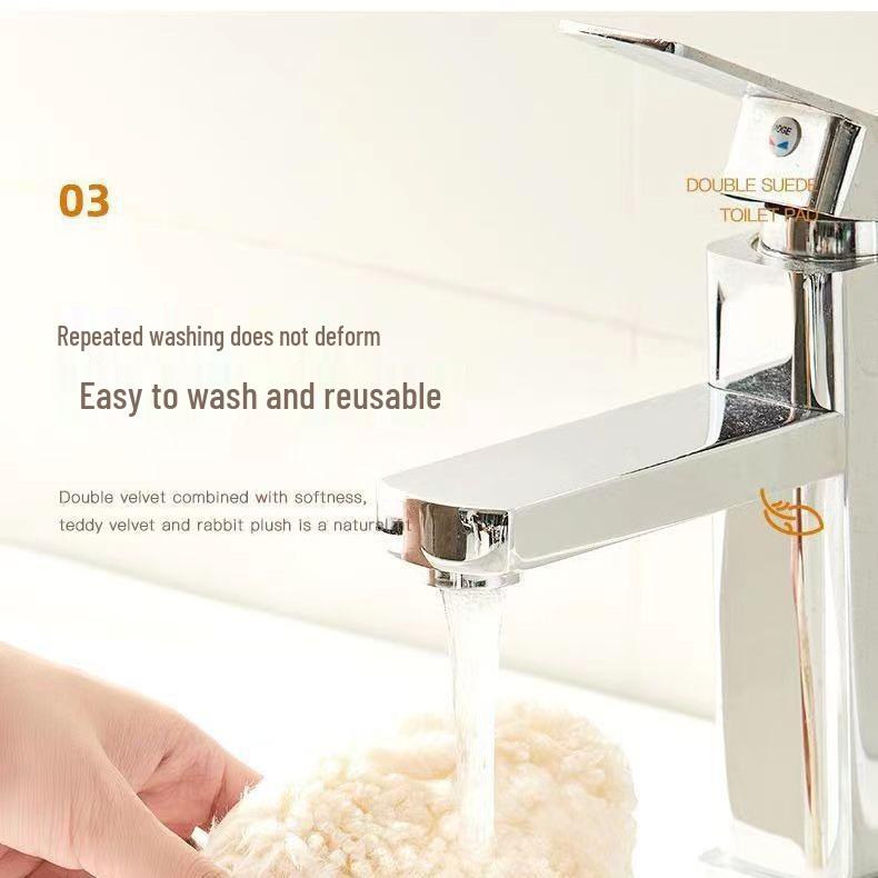 Cuscino per Sedile del WC a Strisce Autoadesivo per Autunno/Inverno - Spesso, Design di Lusso Leggero
