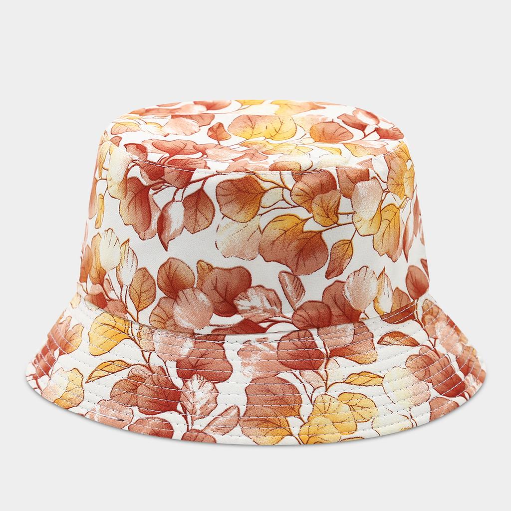 Double-sided Bucket Hat Women's Spring and Summer New Colorful Graffiti Flower Pot Hat Trendy Foldable Sun Hat Shows Small Face