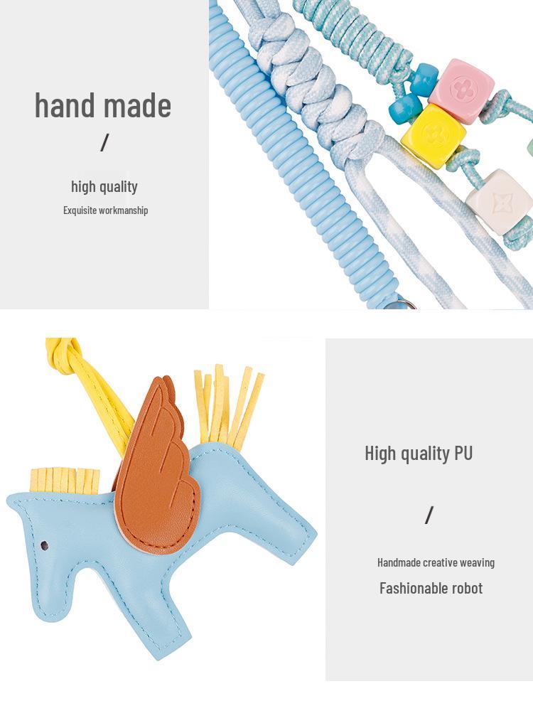 Exquisite Pegasus Handmade Keychain: Angel Pony Pendant & Car Accessory, Cute Bag Charm