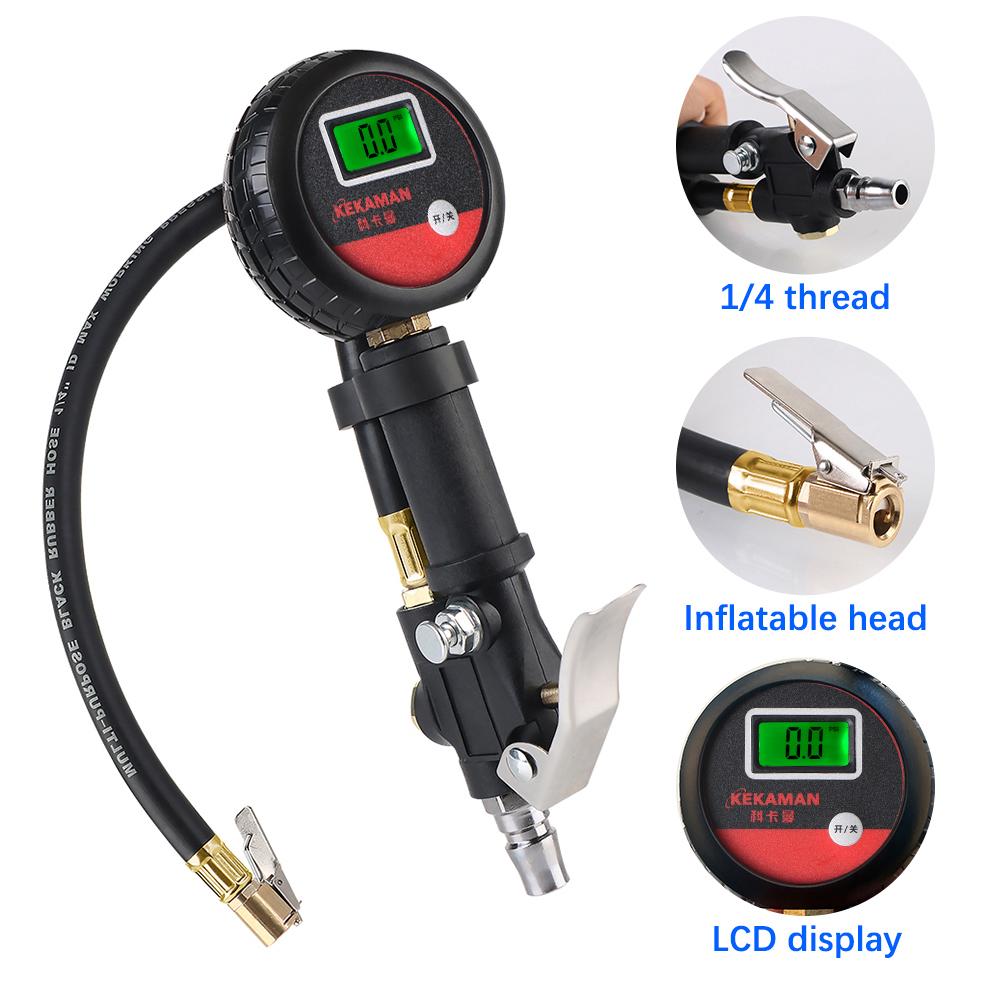 For Car Truck Vehicle Motorcycle High Precision Monitor System Test Accessories LCD Digital Tyre Tester Auto Tire Pressure Gauge Car Pump Belt Gauge
