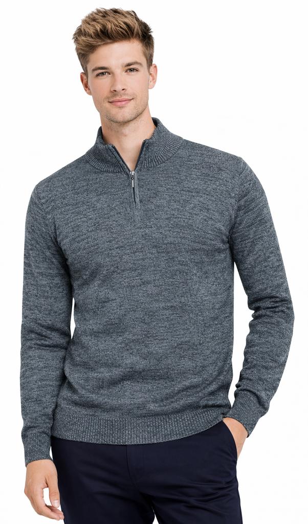Men' Turtleneck Sweater - K6007 Light Gray