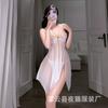 Night Cat Lingerie Sexy Front Open Button Mesh Uniform Romantic Lace Bow Pure Desire Style Dress