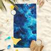 Galaxy Print Extra Large Quick Dry Towel, Blue Black Cosmic for Travel Spa Home Pool Parties