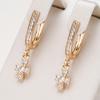 Trendy Luxury Cross Dangle Earrings  Rose Gold Color Crystal Jesus Cross Earrings For Women Couple Fine Jewelry Gift