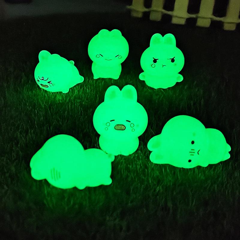 Cute, Glow-in-the-dark Mischievous Little Rabbit Decoration Doll House Landscape Office Home Trinket